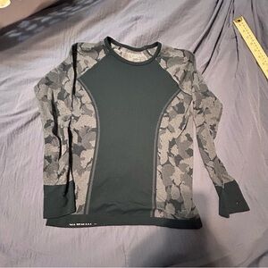 Athleta Girl Green and Gray Camouflage Top Size L/12